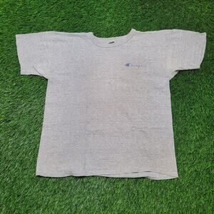 VTG 1990s Champion USA Made T-Shirt Mens Large Faded Gray Single Stitch